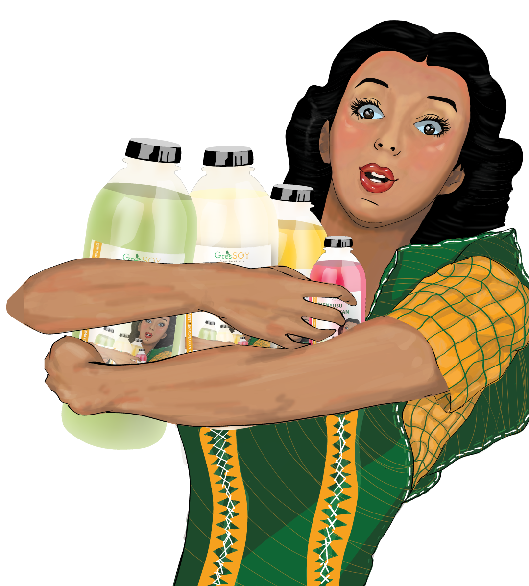 Gressoy Mascot - Woman with drink